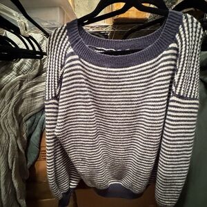 Striped Navy and White Women's Sweater